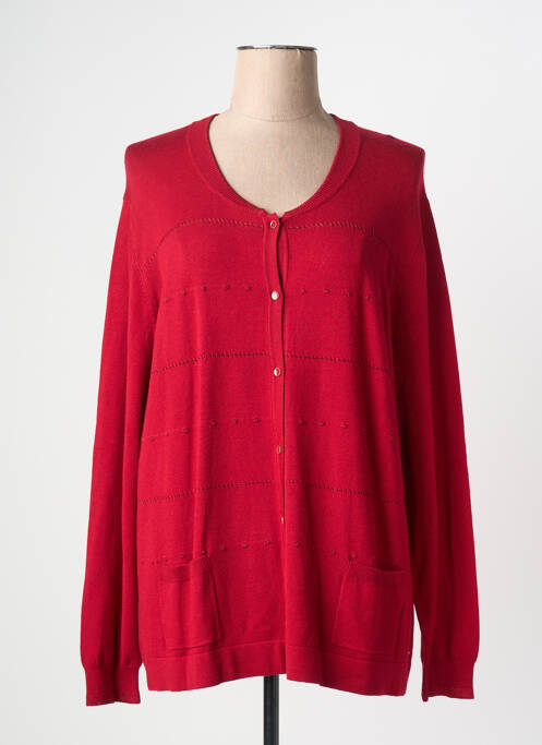 Gilet manches longues coupe cintrée rouge CHRISTINE LAURE femme