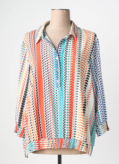 Blouse manches 3/4 manches 3/4 orange CHRISTINE LAURE femme