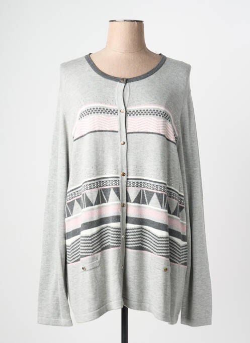 Gilet manches longues gris CHRISTINE LAURE femme