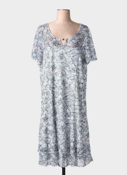 Robe mi-longue bleu CHRISTINE LAURE femme