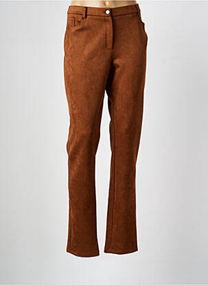 Pantalon slim stretch taille normale marron CHRISTINE LAURE femme