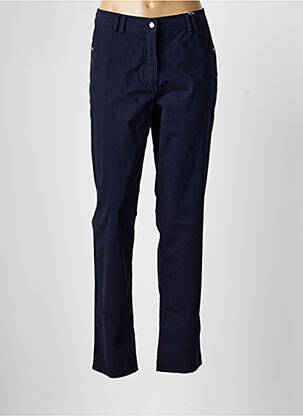 Pantalon slim tissage popeline taille normale bleu EL INTERNATIONALE femme