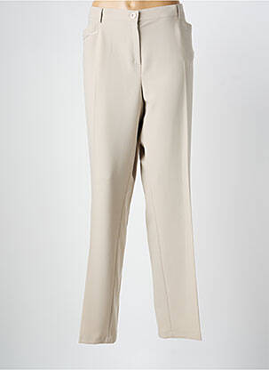 Pantalon droit tissage crêpe taille normale beige CHRISTINE LAURE femme
