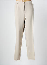 Pantalon droit tissage crêpe taille normale beige CHRISTINE LAURE femme