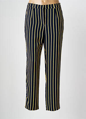 Pantalon slim taille haute taille haute bleu CHRISTINE LAURE femme