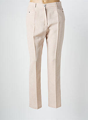 Pantalon slim taille haute taille haute beige CHRISTINE LAURE femme