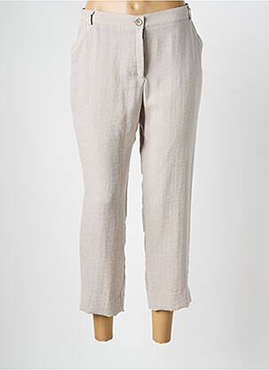 Pantalon slim poches taille haute beige CHRISTINE LAURE femme