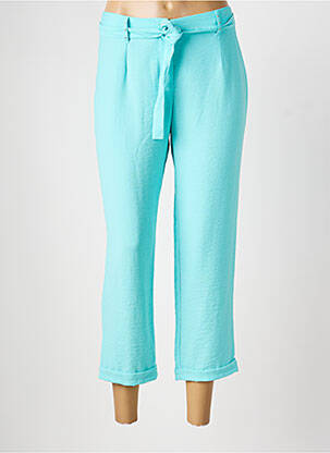 Pantalon 7/8 taille à pinces taille normale bleu CHRISTINE LAURE femme