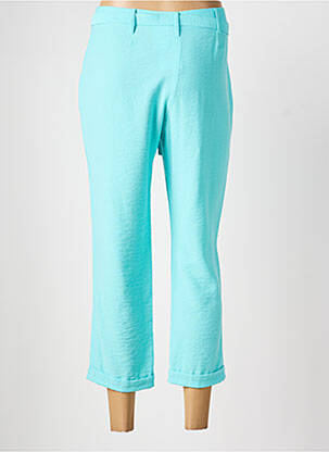 Pantalon 7/8 taille à pinces taille normale bleu CHRISTINE LAURE femme