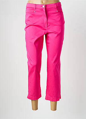 Pantalon 7/8 tissage popeline taille normale rose CHRISTINE LAURE femme
