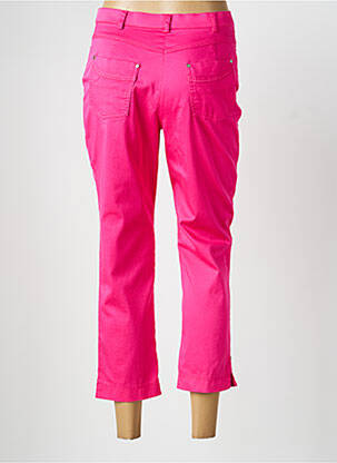 Pantalon 7/8 tissage popeline taille normale rose CHRISTINE LAURE femme