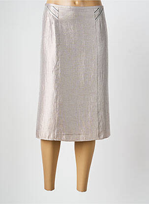 Jupe mi-longue taille à pinces beige CHRISTINE LAURE femme