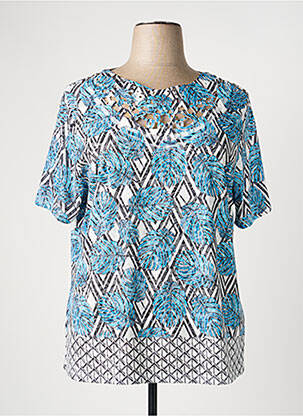 T-shirt coupe cintrée manches courtes bleu CONCEPT K femme