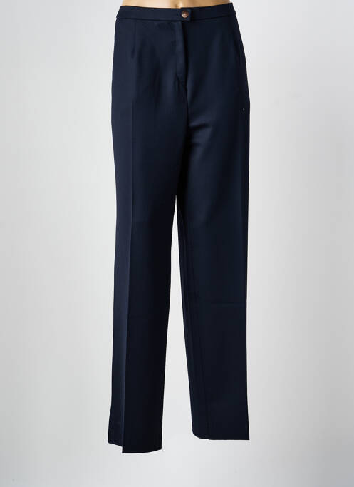 Pantalon droit tissage crêpe taille haute bleu KARTINGE femme
