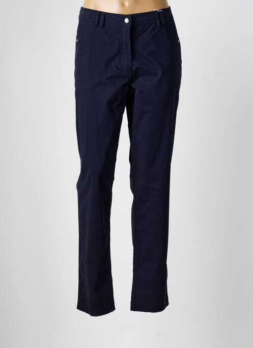 Pantalon slim tissage popeline taille normale bleu EL INTERNATIONALE femme