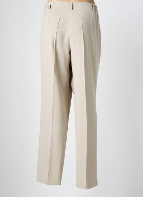 Pantalon droit fermeture zippée sous rabat boutonné taille normale beige CHRISTINE LAURE femme