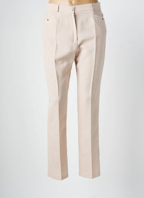 Pantalon slim poches taille haute beige CHRISTINE LAURE femme