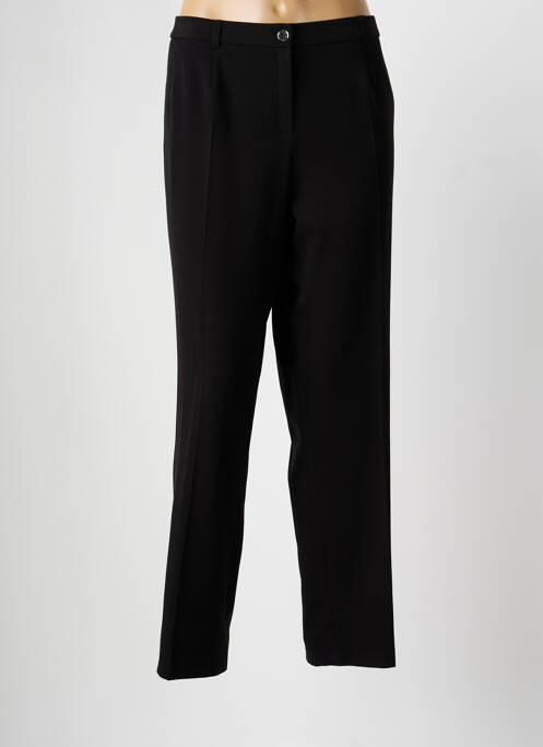 Pantalon droit tissage crêpe taille normale noir CHRISTINE LAURE femme