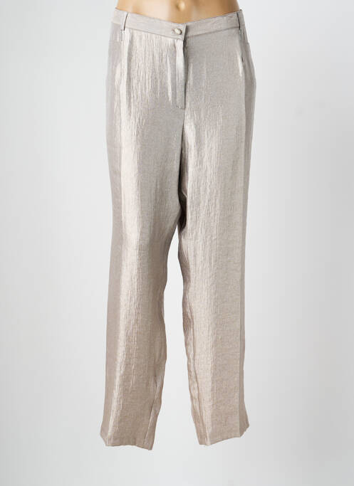 Pantalon droit fermeture zippée sous rabat boutonné taille normale gris CHRISTINE LAURE femme