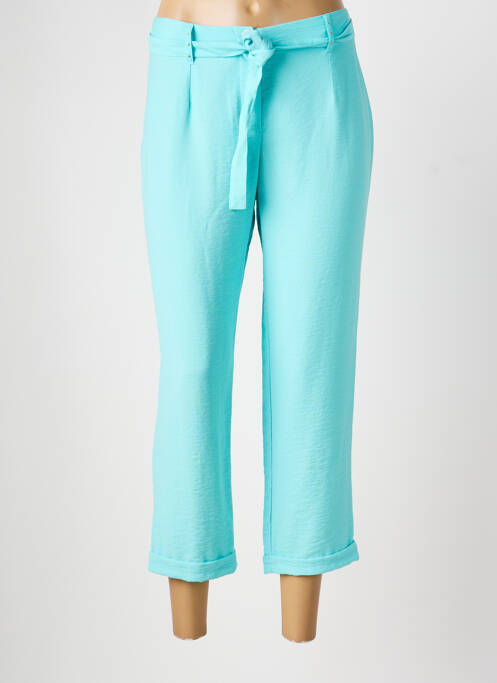 Pantalon 7/8 taille à pinces taille normale bleu CHRISTINE LAURE femme