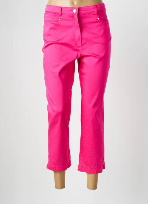 Pantalon 7/8 tissage popeline taille normale rose CHRISTINE LAURE femme