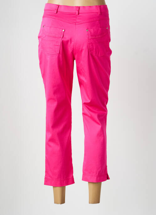 Pantalon 7/8 tissage popeline taille normale rose CHRISTINE LAURE femme