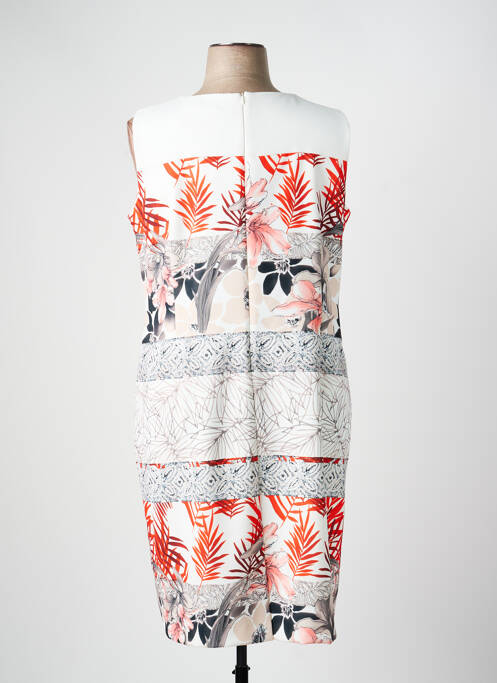 Robe mi-longue imprimé fleurs sans manche beige CHRISTINE LAURE femme