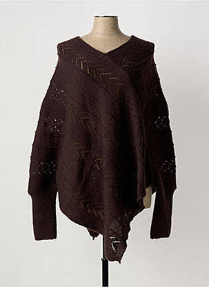 Pull col v manches longues marron CREAM femme