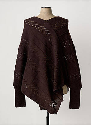 Pull col v manches longues marron CREAM femme