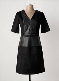 Robe courte fermeture zippée au dos manches courtes noir JULIE GUERLANDE femme