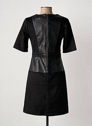 Robe courte fermeture zippée au dos manches courtes noir JULIE GUERLANDE femme