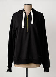 Sweat-shirt à capuche stretch manches longues noir LES TROPEZIENNES femme