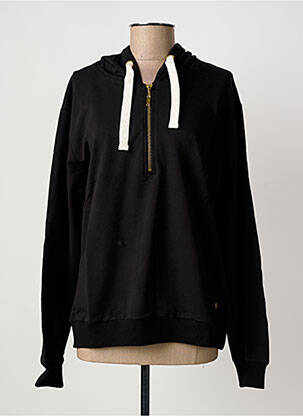 Sweat-shirt à capuche stretch manches longues noir LES TROPEZIENNES femme
