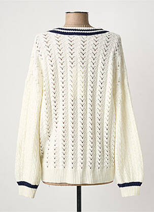 Pull coupe droite manches longues blanc CREAM femme