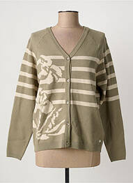 Gilet manches longues coupe cintrée vert CREAM femme