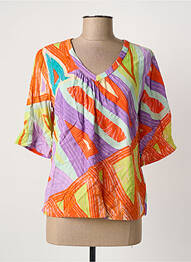 Blouse manches courtes manches courtes orange CREAM femme
