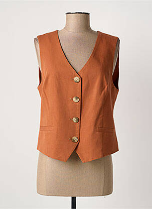 Gilet sans manche doublure marron C'EST BEAU LA VIE femme