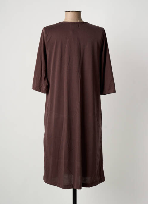 Robe mi-longue manches courtes manches courtes marron CREAM femme
