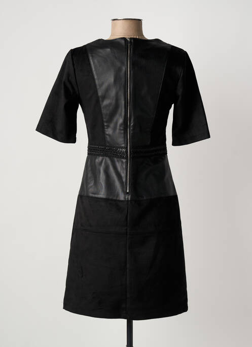 Robe courte fermeture zippée au dos manches courtes noir JULIE GUERLANDE femme