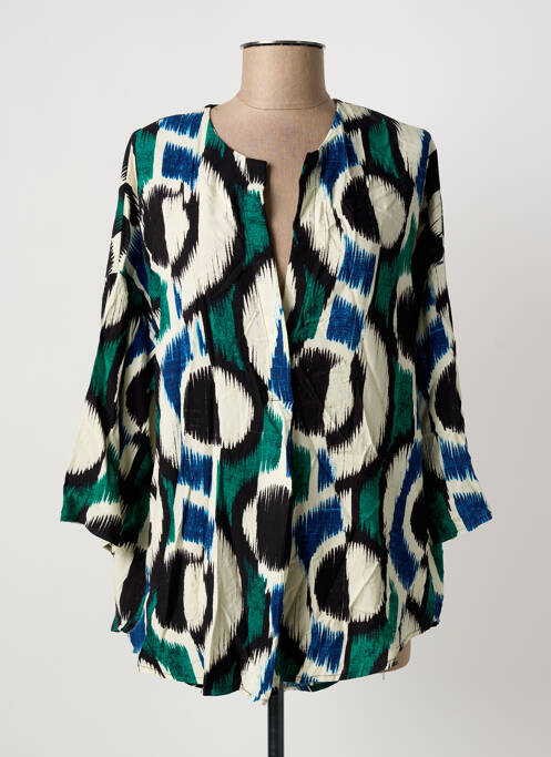 Blouse tissage popeline manches 3/4 noir MOLLY BRACKEN femme