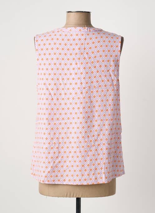Blouse tissage popeline sans manche violet CREAM femme
