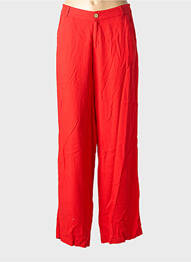 Pantalon droit fermeture zippée sous rabat boutonné rouge CREAM femme