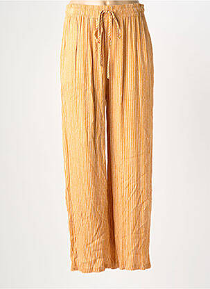 Pantalon droit taille élastique jaune MOLLY BRACKEN femme