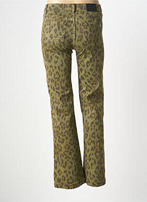 Pantalon droit fermeture zippée sous rabat boutonné vert PLACE DU JOUR femme