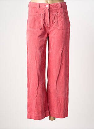 Pantalon droit fermeture zippée sous rabat boutonné rose C'EST BEAU LA VIE femme