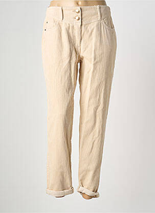 Pantalon 7/8 fermeture zippée sous rabat boutonné beige C'EST BEAU LA VIE femme