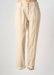 Pantalon 7/8 fermeture zippée sous rabat boutonné beige C'EST BEAU LA VIE femme
