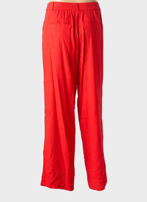 Pantalon droit fermeture zippée sous rabat boutonné rouge CREAM femme