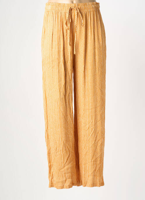 Pantalon droit taille élastique jaune MOLLY BRACKEN femme