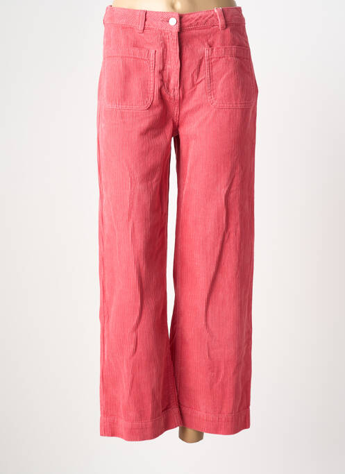 Pantalon droit fermeture zippée sous rabat boutonné rose C'EST BEAU LA VIE femme